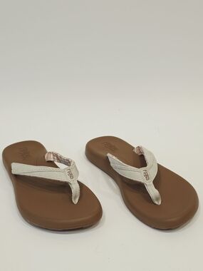 Flojos Brown Sandals with Cream Straps